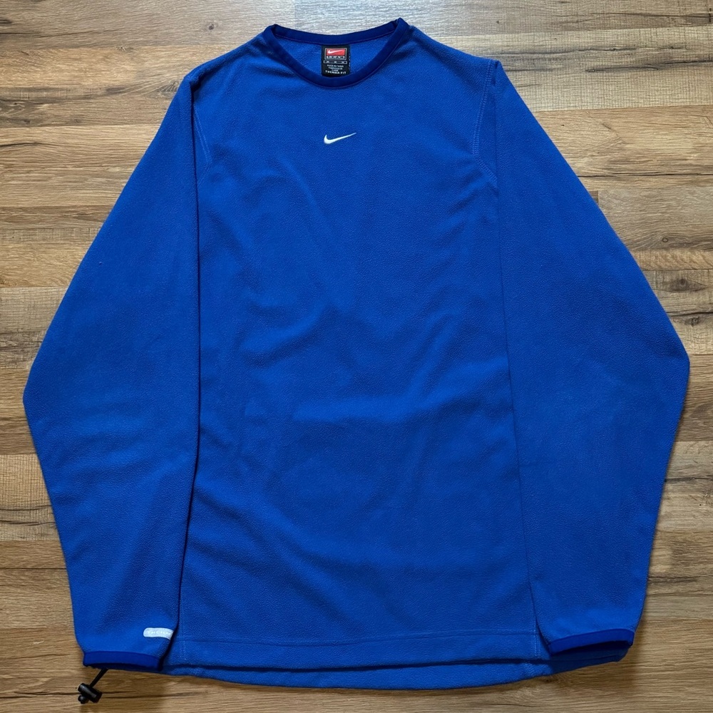 90s Nike Team Center Swoosh Fleece Therma-Fit Crewneck Sweatshirt